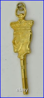 Antique Imperial Russian 14k Solid GOLD Pocket Watch Key Fob Nicholas II Head