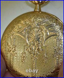 Antique Imperial Russian 14k gold, enamel, 2ct Diamonds award pocket watch c1910