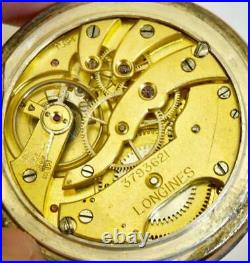Antique Imperial Russian Art-Nouveau Longines Silver Gold Niello Pocket Watch