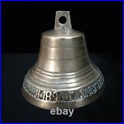 Antique Imperial Russian Brass Ship Bell Tsar Alexander Russia Cyrillic Cypher