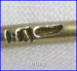 Antique Imperial Russian Enameled 84 Silver Spoon Gilded BA Latin Alphabet Mark