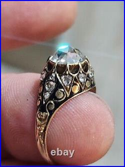 Antique Imperial Russian FABERGE Gold & Diamonds Ring 1.9ct