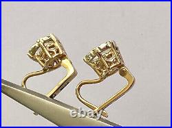 Antique Imperial Russian Faberge 14k 56? Gold 2ct. Diamonds Earrings Author's