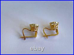Antique Imperial Russian Faberge 14k 56? Gold 2ct. Diamonds Earrings Author's