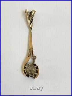 Antique Imperial Russian Faberge 14k 56 Gold Diamond Pendant Author's work