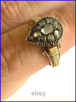 Antique Imperial Russian Faberge 14k 56 Solid Gold Diamond Ring Author's #2