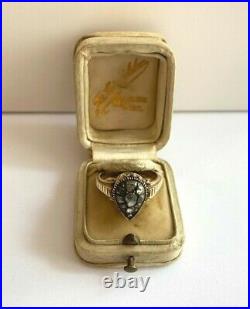 Antique Imperial Russian Faberge 14k 56 Solid Gold Diamond Ring Author's #2