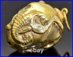 Antique Imperial Russian Faberge 14k gold Easter Egg shaped Elephant pendant