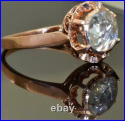 Antique Imperial Russian Faberge 14k rose gold&1.5ct Diamond engagement ring. Box