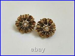Antique Imperial Russian Faberge 18k 72 Gold Diamond Earrings Author's work