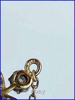 Antique Imperial Russian Faberge 18k/72 Gold Natural Diamonds Pendant Necklace