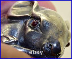 Antique Imperial Russian Faberge Jewelled Silver Gold Rubies Mouse Figurine