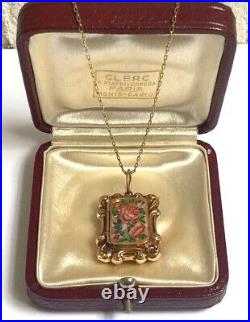 Antique Imperial Russian Faberge KF 14k/56 Gold Perfume Locket Pendant Necklace