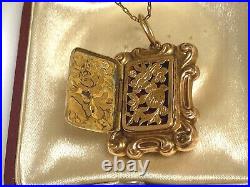 Antique Imperial Russian Faberge KF 14k/56 Gold Perfume Locket Pendant Necklace
