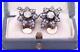 Antique Imperial Russian Faberge Maple Leaf Earrings Set 14k Gold 1.8ct Diamond