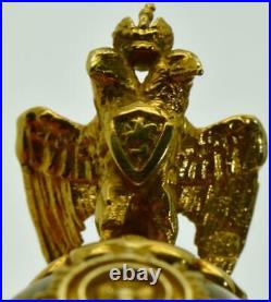 Antique Imperial Russian Faberge gold, silver&enamel Guard Helmet egg pendant fob