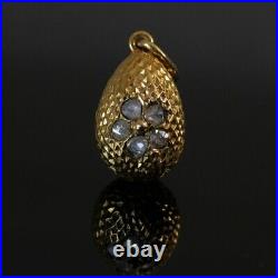 Antique Imperial Russian Gold Diamond Egg pendant, St. Petersburg 1896-1908
