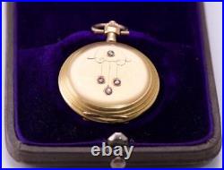 Antique Imperial Russian Gold Diamonds Pocket Watch-Tsar Nicholas II Coronation