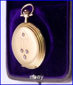 Antique Imperial Russian Gold Diamonds Pocket Watch-Tsar Nicholas II Coronation