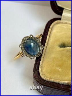 Antique Imperial Russian K. Faberge 18k 72 Gold Diamond Sapphire Ring