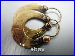Antique Imperial Russian ROSE Gold 56 14K Women's Jewelry Earrings 3.4 gr