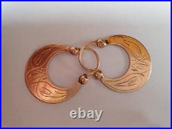 Antique Imperial Russian ROSE Gold 56 14K Women's Jewelry Earrings 3.6 gr