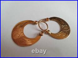 Antique Imperial Russian ROSE Gold 56 14K Women's Jewelry Earrings 3.6 gr
