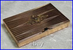 Antique Imperial Russian Romanovs Eagle Nichoals II Solid Gold Cigarette Case