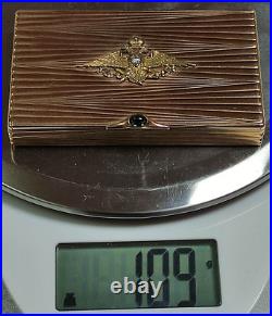 Antique Imperial Russian Romanovs Eagle Nichoals II Solid Gold Cigarette Case