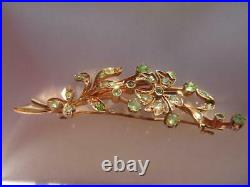 Antique Imperial Russian Rose Gold 56 14K Women's Jewelry Brooch Demantoid Stone