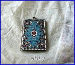 Antique Imperial Russian Silver 84 Enamel Note Pad Holder Gold Washed MOSCOW