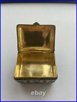 Antique Imperial Russian Silver 84 Small enamel box Gilded from the inside