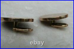 Antique Imperial Russian time 14 ct. Rose Gold Cufflinks Mark FG 56. Faberge
