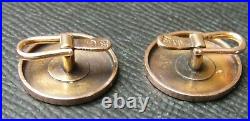 Antique Imperial Russian time 14 ct. Rose Gold Cufflinks Mark FG 56. Faberge