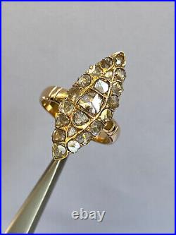 Antique Rare Imperial Russian Faberge? 14k Gold 56 KF/? Diamonds Ladies Ring