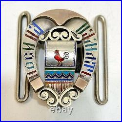 Antique Russian 84 Silver And Gold enamel Belt buckle Imperial Rare