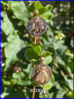 Antique Russian Imperial 56 gold fly earrings bee insect bug USSR Soviet