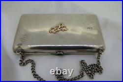 Antique Russian Imperial Silver & Gold Clutch Case With Hunting Scene