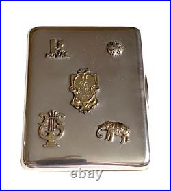 Antique Russian Imperial Silver & Gold Monogram Cigarette Case Circa 1908 -1917