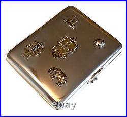 Antique Russian Imperial Silver & Gold Monogram Cigarette Case Circa 1908 -1917