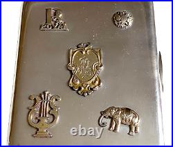 Antique Russian Imperial Silver & Gold Monogram Cigarette Case Circa 1908 -1917