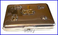 Antique Russian Imperial Silver & Gold Monogram Cigarette Case Circa 1908 -1917