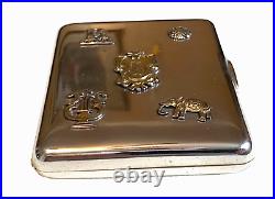 Antique Russian Imperial Silver & Gold Monogram Cigarette Case Circa 1908 -1917