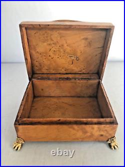 Antique Russian Karelian Birch Hinged Box Dedicated To Napoleon