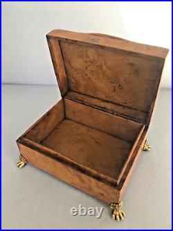 Antique Russian Karelian Birch Hinged Box Dedicated To Napoleon