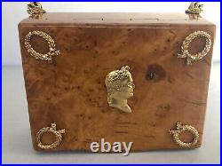 Antique Russian Karelian Birch Hinged Box Dedicated To Napoleon