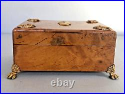 Antique Russian Karelian Birch Hinged Box Dedicated To Napoleon