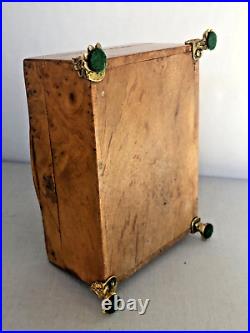 Antique Russian Karelian Birch Hinged Box Dedicated To Napoleon