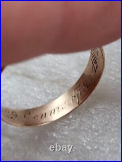 Antique Tsarism Imperial 14K Gold Wedding Ring / Band 56 Zolotnik CB RARE 4.59g