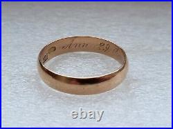 Antique Tsarism Imperial 14K Gold Wedding Ring / Band 56 Zolotnik CB RARE 4.59g